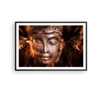 Cuadro Poster de Pared 91x61cm Póster Marco Buda estatua misterio Wall Art
