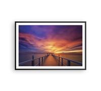 Cuadro Poster de Pared 91x61cm Póster Marco Cielo Los Colores Muelle Wall Art