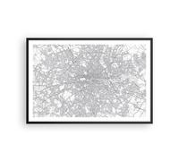 Cuadro Poster de Pared 91x61cm Póster Marco Ciudad Mapa Londres Wall Art Prints