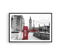 Cuadro Poster de Pared 91x61cm Póster Marco Cobertizo Teléfono Londres Wall Art