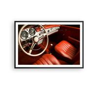 Cuadro Poster de Pared 91x61cm Póster Marco Coche Interior Clásico Wall Art