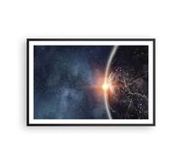 Cuadro Poster de Pared 91x61cm Póster Marco cosmos tierra sol Wall Art Prints