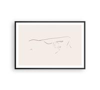 Cuadro Poster de Pared 91x61cm Póster Marco Esbozo Desnudez Mujer Wall Art