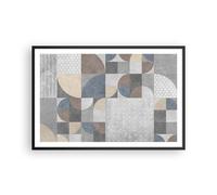 Cuadro Poster de Pared 91x61cm Póster Marco Geometría Arte Piedra Wall Art