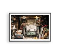 Cuadro Poster de Pared 91x61cm Póster Marco Histórico Coche Garaje Wall Art
