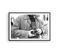 Cuadro Poster de Pared 91x61cm Póster Marco La Cámara Retro Vintage Wall Art