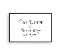 Cuadro Poster de Pared 91x61cm Póster Marco Lema Pensamiento Positivamente Art
