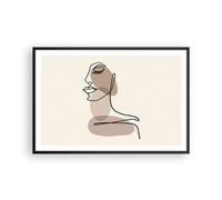 Cuadro Poster de Pared 91x61cm Póster Marco Línea Arte Boho Wall Art Prints