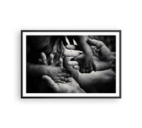 Cuadro Poster de Pared 91x61cm Póster Marco Manos Tolerancia Comunidad Wall Art