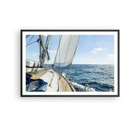 Cuadro Poster de Pared 91x61cm Póster Marco mar crucero vela Wall Art Prints