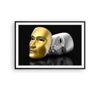 Cuadro Poster de Pared 91x61cm Póster Marco Máscara teatro etapa actor Wall Art