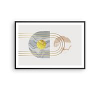 Cuadro Poster de Pared 91x61cm Póster Marco moderno dorado abstracto Wall Art