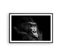 Cuadro Poster de Pared 91x61cm Póster Marco Mono Gorila Retrato Wall Art Prints