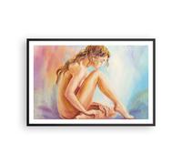 Cuadro Poster de Pared 91x61cm Póster Marco Mujer Desnudez Aparte De Wall Art