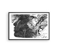 Cuadro Poster de Pared 91x61cm Póster Marco Mujer Línea Arte. Wall Art Prints