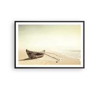 Cuadro Poster de Pared 91x61cm Póster Marco Łódź Naufragio Mar Wall Art Prints