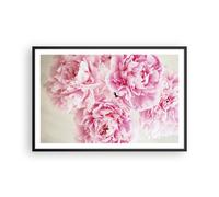 Cuadro Poster de Pared 91x61cm Póster Marco Paeonia Un ramo Flores Wall Art