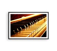 Cuadro Poster de Pared 91x61cm Póster Marco Piano música concierto Wall Art
