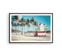 Cuadro Poster de Pared 91x61cm Póster Marco playa miami florida Wall Art Prints