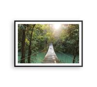 Cuadro Poster de Pared 91x61cm Póster Marco Puente Cuerda Selva Wall Art Prints