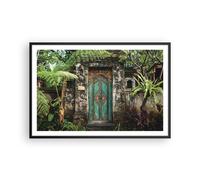 Cuadro Poster de Pared 91x61cm Póster Marco Puerta Puerta Verde Wall Art Prints
