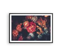 Cuadro Poster de Pared 91x61cm Póster Marco Ramo Flores Rosas Wall Art Prints
