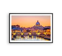 Cuadro Poster de Pared 91x61cm Póster Marco Roma Italia basílica historia Art