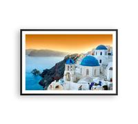 Cuadro Poster de Pared 91x61cm Póster Marco Santorini Grecia vacaciones isla Art
