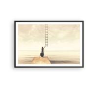 Cuadro Poster de Pared 91x61cm Póster Marco Símbolo Mujer Escalera Wall Art