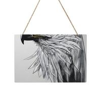 Cuadro rectangular para dibujar un águila. 8 x 12 pulgadas. Elegante decoración moderna de pared para el hogar para mejorar tu espacio.