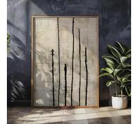 Cuadro retro impreso Wabi Sabi, obra de arte en lienzo, póster minimalista beige para sala de estar, dormitorio, decoración del hogar (70 x 100 cm, sin marco).