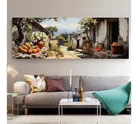 Cuadro rústico de casa de campo con árbol de naranjo, póster impreso para pared del hogar, sin marco (30x90cm/sin marco)