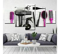 Cuadro Set De Peluquería para Salón De Belleza XXL Impresiones En Lienzo 5 Piezas Cuadro Moderno En Lienzo Decoración para El Arte De La Pared del Hogar 150×80 Cm HD Impreso Mural (Enmarcado)