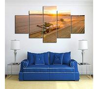 Cuadro Sobre Impresión Lienzo 5 Piezas Tractor Cosechador De Trigo (Con Marco 150 X 80 Cm),Moderno Cuadro En Lienzo 5 Piezas Salón De Hogardecoracion De Pared Hd Mural Moderno Decoración Ho -9W7I/Q4