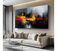 Cuadro sobre Lienzo 100l x50an cm Sin marco Impresión en material tejido no tejido cuadros Arte moderno abstracto decoracion salon modernos lienzos decorativos dormitorios Rojo Negro