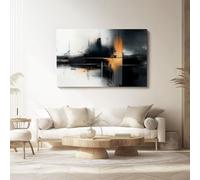 Cuadro sobre Lienzo 100l x50an cm Sin marco Impresión en material tejido no tejido cuadros Paisaje urbano abstracto moderno decoracion salon modernos lienzos decorativos Negro Blanco Naranja