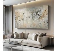 Cuadro sobre Lienzo 100l x50an cm Sin marco Impresión en material tejido no tejido cuadros Pintura acuarela Planta Naturaleza decoracion salon modernos lienzos decorativos dormitorios Beige