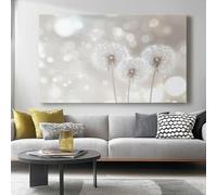 Cuadro sobre Lienzo 100l x50an cm Sin marco Impresión en material tejido no tejido cuadros Plantas, dientes de león, fantasía decoracion salon modernos lienzos decorativos dormitorios Blanco beige