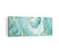 Lienzos decorativos 100x40cm Cuadro Sobre Lienzo Moderno Abstracción Azul Agua moderno Grande Dormitorio Cocina Cuadros Pared Imágenes Cuadros Decoracion Salon Wall Art Prints Decor AB100x40-2937