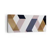Cuadro Sobre Lienzo 100x40cm Cuadros Pared Abstracción Patrón Diamante Wall Art