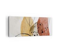 Cuadro Sobre Lienzo 100x40cm Cuadros Pared Acuarela Abstracción Formas Wall Art