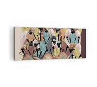 Cuadro Sobre Lienzo 100x40cm Cuadros Pared Africano Gráficos Mujeres Wall Art