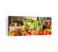 Lienzos decorativos 100x40cm Cuadro Sobre Lienzo Moderno Alimentos verduras brócoli carne Grande Dormitorio Cocina Cuadros Pared Imágenes Cuadros Decoracion Salon Wall Art Prints Decor AB100x40-3182
