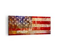 Cuadro Sobre Lienzo 100x40cm Cuadros Pared América bandera nacional patriótico