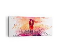 Cuadro Sobre Lienzo 100x40cm Cuadros Pared Amor Pareja luna de miel Wall Art