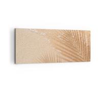 Cuadro Sobre Lienzo 100x40cm Cuadros Pared Arena Sombra Hojas Wall Art Prints