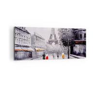 Cuadro Sobre Lienzo 100x40cm Cuadros Pared Arquitectura París Eiffle francia Art