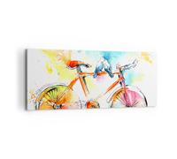 Cuadro Sobre Lienzo 100x40cm Cuadros Pared Bicicletas pájaros paloma pureza Art