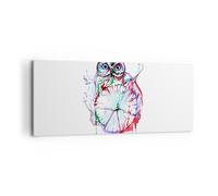 Cuadro Sobre Lienzo 100x40cm Cuadros Pared Búho inteligente criatura Niños Art