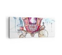 Cuadro Sobre Lienzo 100x40cm Cuadros Pared Carruaje antigüedades elegancia Art